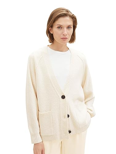 TOM TAILOR Damski kardigan z dzianiny, 10354 - Soft Beige Solid, L