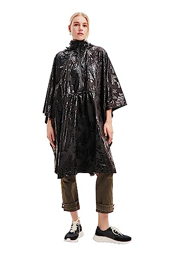 Desigual Damskie poncho_LOGOMANIA Bergen, czarne, One Size, czarny, jeden rozmiar