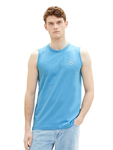 TOM TAILOR Męski 1037261 tank top, 18395-Rainy Sky Blue, XXL, 18395 – Rainy Sky Blue, XXL