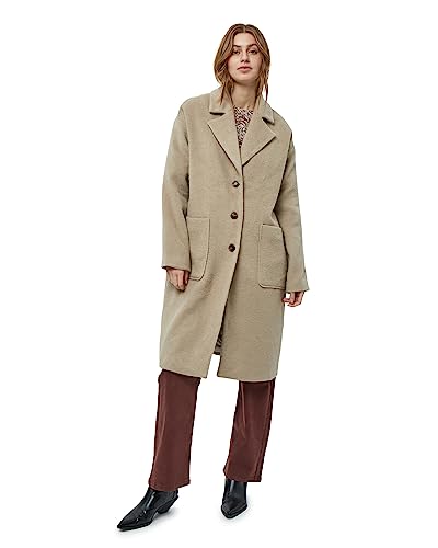 Minus Damski płaszcz wełniany Sally Cobblestone, 6, Cobblestone, 32