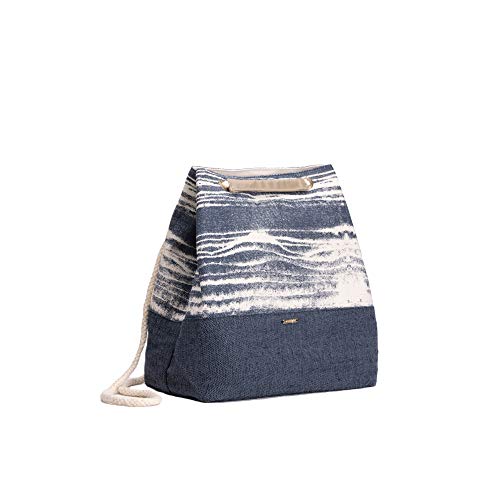 EcoRight plecak z juty płócienna torba na zakupy, wielokrotnego użytku mini plecak dla dziewcząt na podróż, do pracy, szkoły, Turning Tides - Rozmiar Uniwersalny