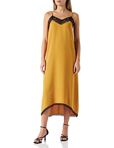 Sisley Damska sukienka 46CVLV02K, mustard 3P8, 48 (DE)