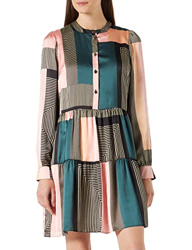 NAF Sukienka damska, Grafitowy zielony/różowy, 34