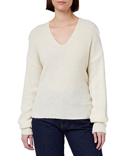 United Colors of Benetton Damski sweter z dekoltem w serek M/L 1068d400n, biały 600, S