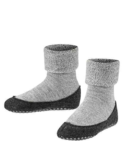 FALKE Uniseks - dzieci Kapcie Cosyshoe Minis K HP Wełna Merynosa z wypustkami na podeszwie 1 Para, Szary (Light Grey 3400), 23-24 (2-2.5 lata)