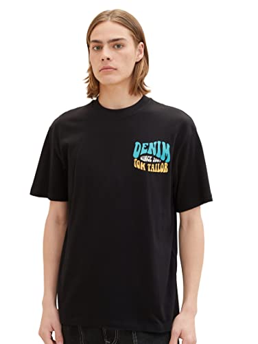 TOM TAILOR Denim Koszulka męska 1036468, 2999 - czarna, M, 2999 - Black, M