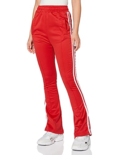 Unique 21 Damskie spodnie dresowe z rozkloszowanymi nogawkami z boku - czerwone, Czerwony, 30