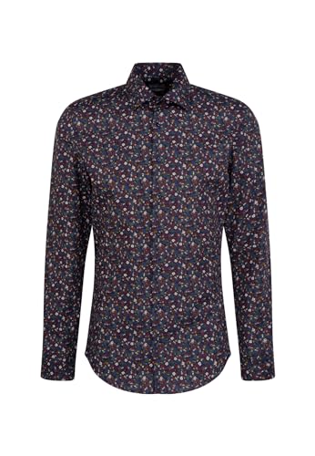 Seidensticker Męska koszula biznesowa – slim fit – łatwa do prasowania – kołnierz Kent – długi rękaw – 100% bawełna, niebieski, 38