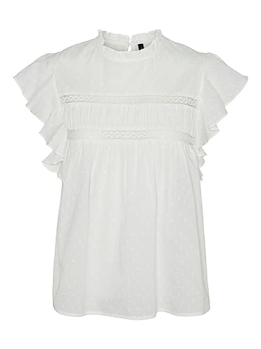 VERO MODA VMTRINE SL LACE TOP WVN, Snow White, S