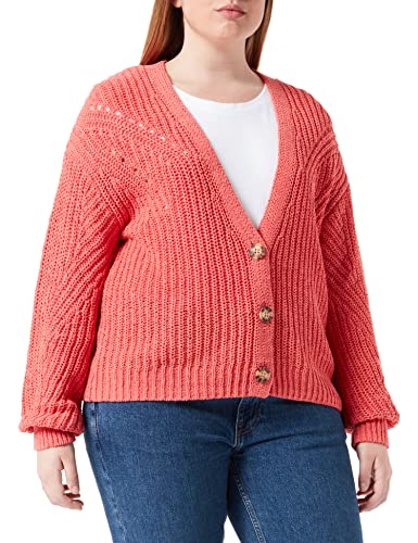ESPRIT Sweter damski kardigan, 645/Coral, XL