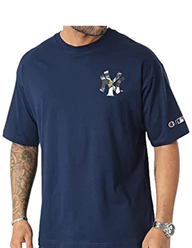 Champion Męski T-shirt Rochester 1919 MLB Crewneck S-s, niebieski (Pgbl), rozmiar M, nocny niebieski (Pgbl), M