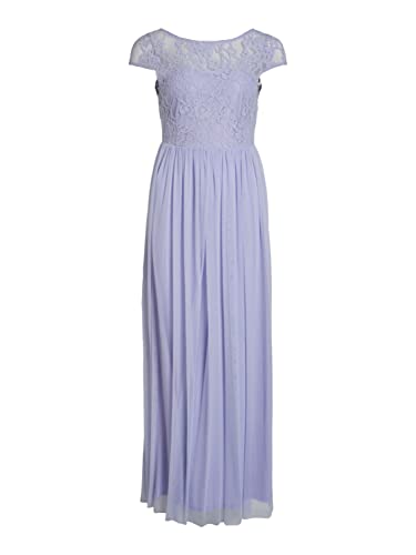 Vila Damska sukienka VIULRICANA S/S V-Neck Maxi Dress/BM/DC, Kentucky Blue, 36, Kentucky Blue, 36