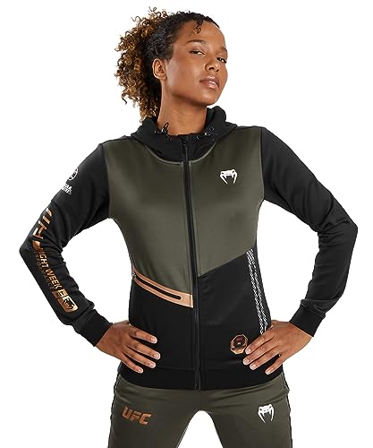Venum, Damska bluza z zamkiem błyskawicznym UFC Adrenaline by Women's Fight Week, Khaki/Brąz, L, Khaki/Brąz, L
