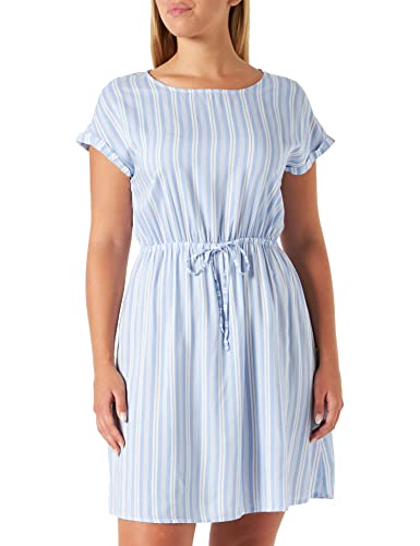 TOM TAILOR Denim Damski sukienka w paski 1032340, 21371 - Light Blue Vertical Stripe, S
