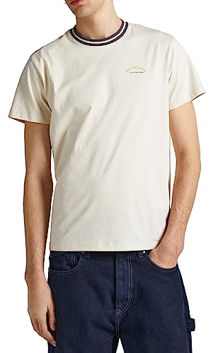 Pepe Jeans Koszulka męska Worden, beżowy (kość słoniowa), XS