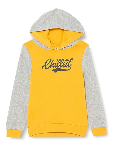 NAME IT Bluza chłopięca Nkmveblock Ls Sweat Wh Unb L, Z?oty blask, 122-128