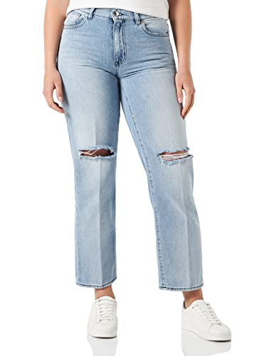 Love Moschino Damskie spodnie na co dzień, Średni, jasnoniebieski, denim, 30W