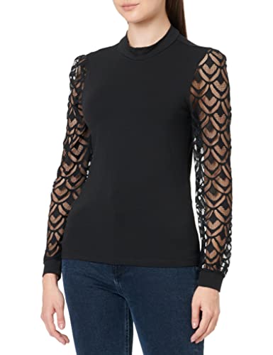 ONLY Women's ONLMILLE LILO L/S Mix TOP JRS koszulka z długim rękawem, czarna, L, czarny, L