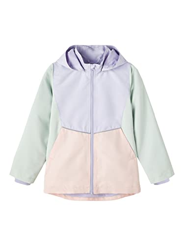 NAME IT Girl's NKFMAXI Kurtka Colour Block, Cosmic Sky, 146, Cosmic Sky, 128 cm