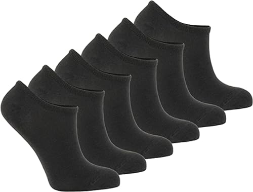 Bonateks, 6 par Wysokiej Jakości Bambusowe Skarpety Sportowe Dla Mężczyzn, Ultra-Miękkie, Oddychające / 6 par Czarnych, Rozmiar Eu: 41-45, Noir