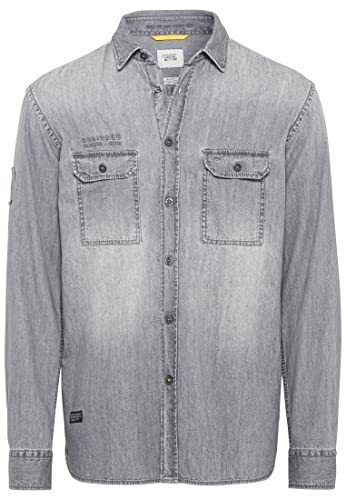 Camel Active Męska Koszula 409130/8S20, Szary (Stone Grey), Xxl