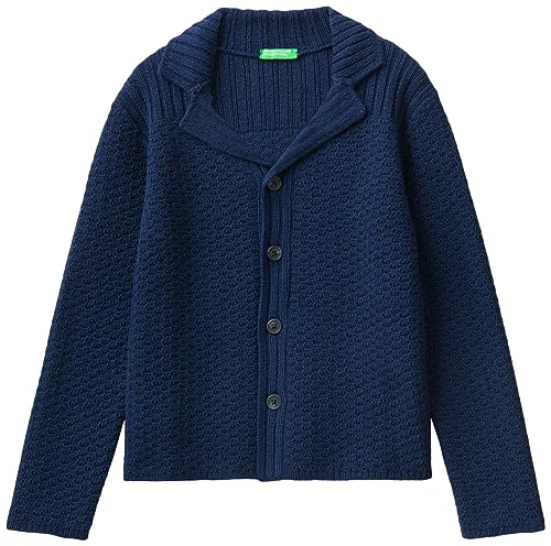 United Colors of Benetton Sweter Dla dzieci i młodzieży, Blu Scuro 252, L