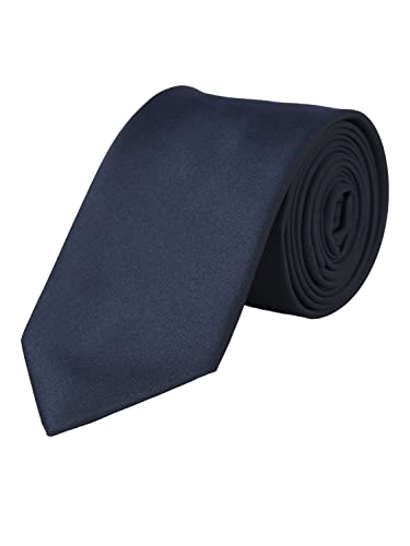 JACK & JONES PLUS Męski krawat JACSOLID TIE NOOS PS, granatowy blezer, jeden rozmiar, granatowy blezer, jeden rozmiar