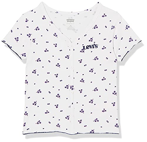Levi's Kids ss ribbed Tee koszulka dziewczęca 10-16 lat, biały, 10 Lata