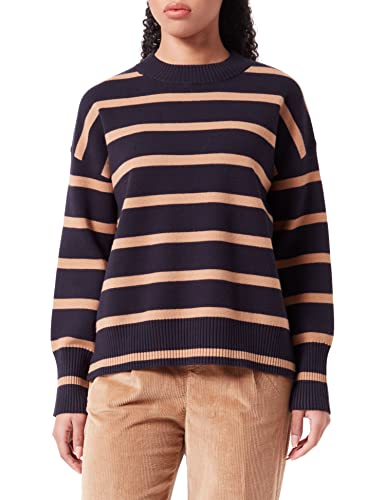 Gerry Weber Damski sweter 871044-35708, niebieski/brązowy w paski, 34