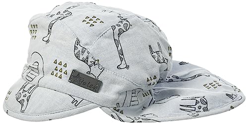 Sterntaler Chłopcy czapka z daszkiem z ochroną karku Savanna kapelusz przeciwsłoneczny, jasnoniebieski, 49 cm