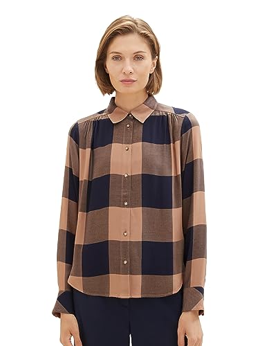 TOM TAILOR Bluzka damska, 32423 – Blush Navy Check Woven, 40
