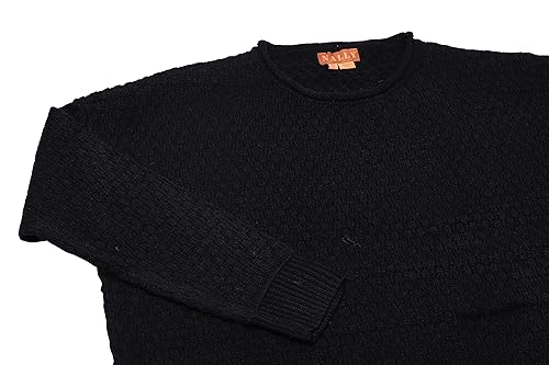 Nally Damski sweter z dzianiny z kołnierzem vintage akryl czarny rozmiar XS/S, czarny, XS