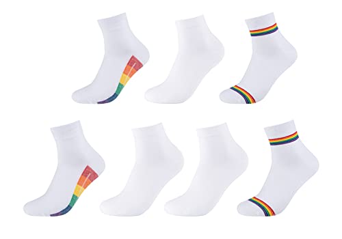 Camano Skarpety Online ca-Soft Quarter, 7 par, Rainbow, 35/38, tęczowy