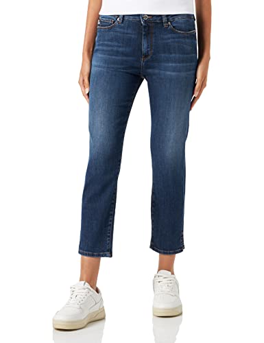 Love Moschino Spodnie damskie, Ciemny niebieski dżins, 30