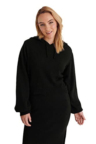NA-KD Damski sweter z kapturem Basic, Czarny, M