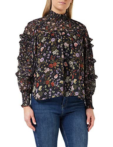 French Connection Damska bluzka Annifrida plisowana top, niebieska, M, NIEBIESKI, M