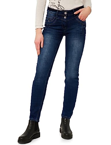 Cecil Damskie spodnie jeansowe Loose, Dark Blue Used Wash., 25W / 30L