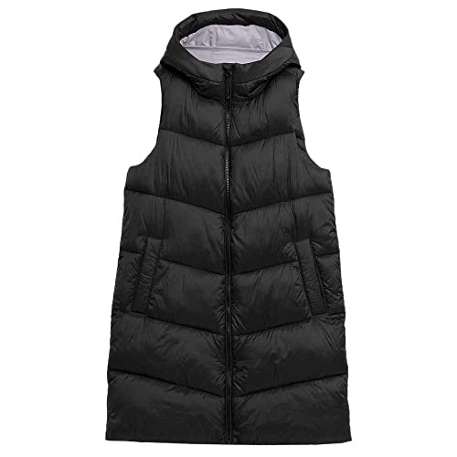 4F Kurtka damska w dół, DEEP BLACK, XL