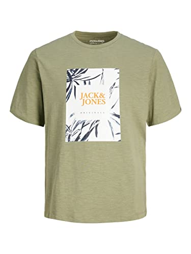 JACK & JONES PLUS Jorcrayon Branding Tee Ss Crew Neck Pls T-Shirt męski, khaki-zielony (Oil Green), 5XL
