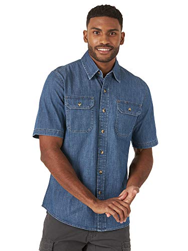 Wrangler Authentics Męska koszula z krótkim rękawem Weather Anything, Prać w połowie, XL