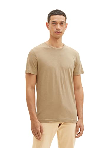 TOM TAILOR Męski T-shirt 1038664, 10942-Beach Sand, XL, 10942 – Beach Sand, XL