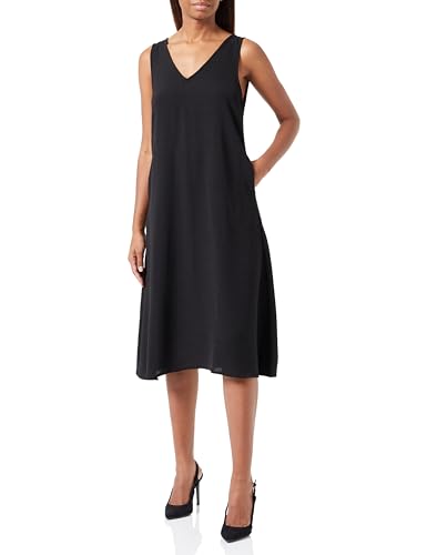 Vila Damska sukienka midi Visurashil S/L Mid Calf Spencer, czarny, 42