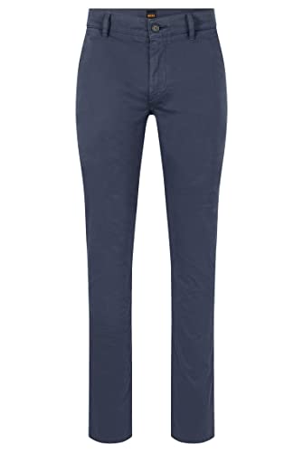 BOSS Spodnie męskie, płaskie, ciemnoniebieskie, 3832