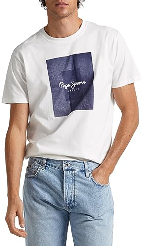 Pepe Jeans Koszulka męska Welsch, Biały (nie biały), XL
