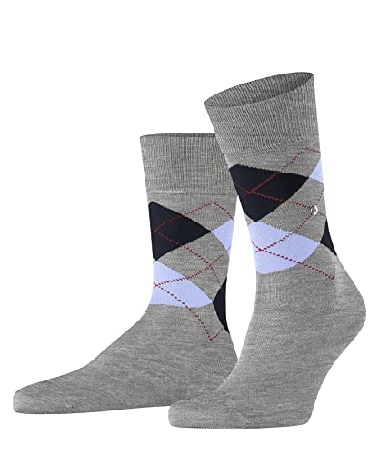Burlington Mężczyźni Skarpety Manchester M SO Organiczna Bawełna z wzorem 1 Para, Szary (Concrete Melange 3615), 40-46