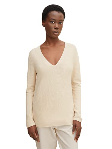 TOM TAILOR Damski Sweter z dzianiny Basic 1030343, 10336 - Light Cashew Beige, S