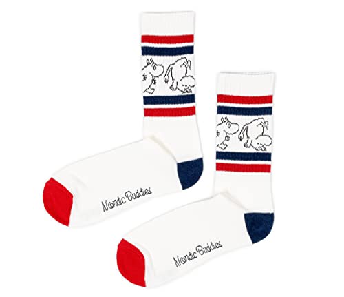 Moomintroll Retro męskie skarpety Moomin Socks skarpety męskie, biały, czerwony i niebieski, 40-45 EU