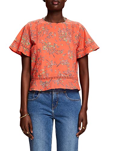 edc by ESPRIT Damska bluzka 043CC1F316, 873/CORAL ORANGE 4, L, 873 / Coral Orange 4, L