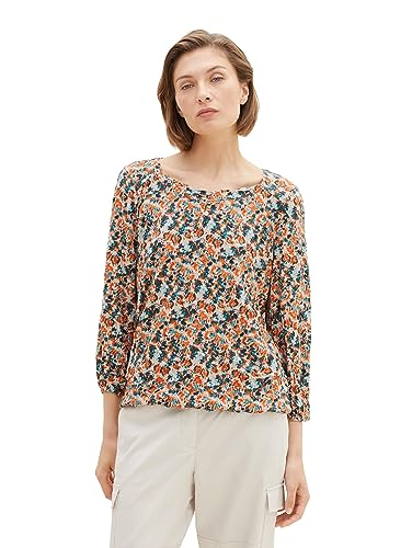 TOM TAILOR T-shirt damski, 32369 - Small Grey Tie Dye Floral, M