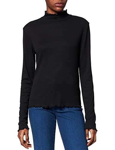 NA-KD Babylock Długi Rękaw Top Koszula damska, czarny, XL